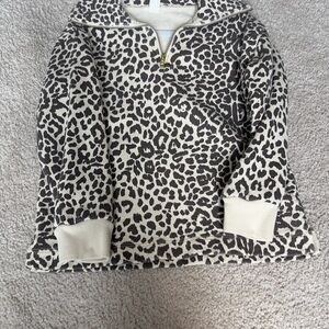 Leopard Print Quarter-Zip Sweater